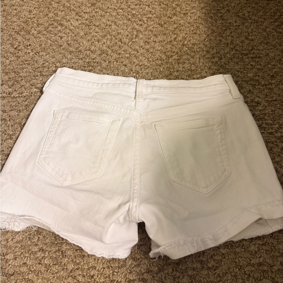J. Crew Size 25 Women’s White Mid Rise Denim Shorts Zip-Fly Casual Summer Cuffed - Picture 5 of 10